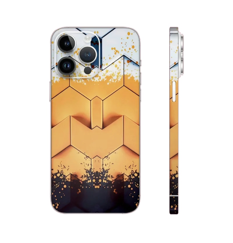 Golden Honeycomb Geometric Phone Skin