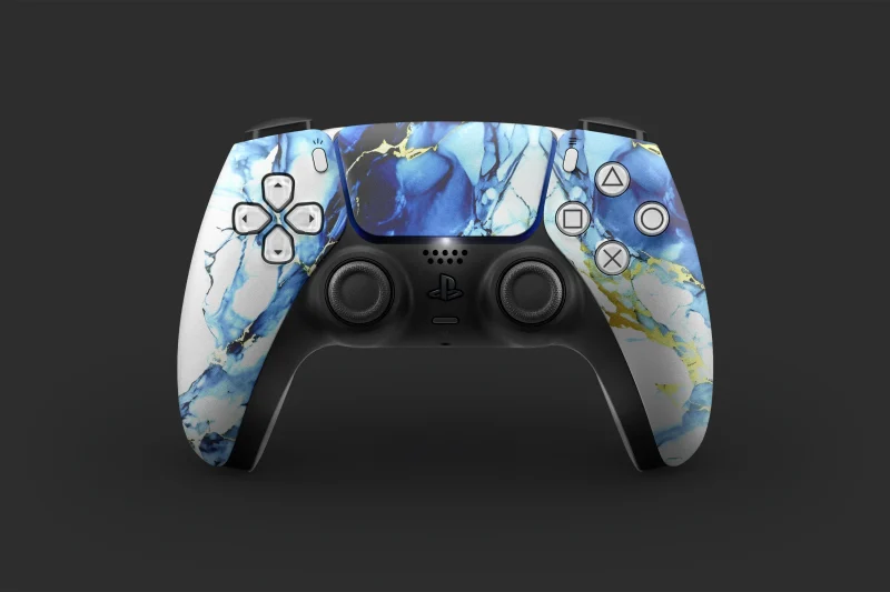 Golden Blue Marble Wrap for PS5 Controller - Image 2