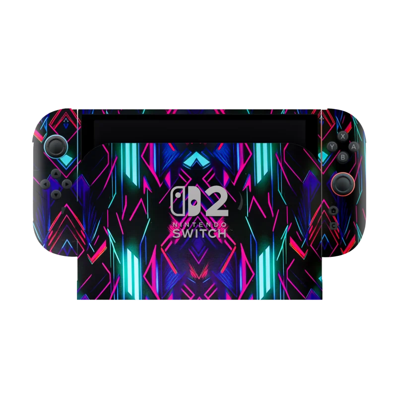 Neon Geometric Skin For Nintendo Switch 2