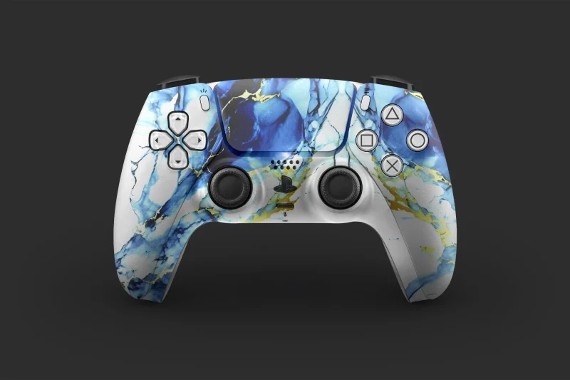 Golden Blue Marble Wrap for PS5 Controller