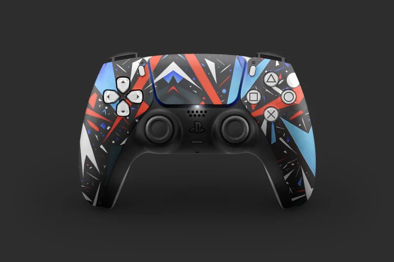 Red Blue Geometric | Ps5 Controller Skins - Image 2
