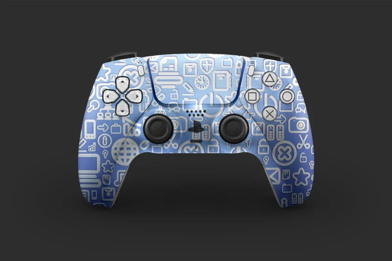 Blue Tech Icons | Ps5 Controller Skins