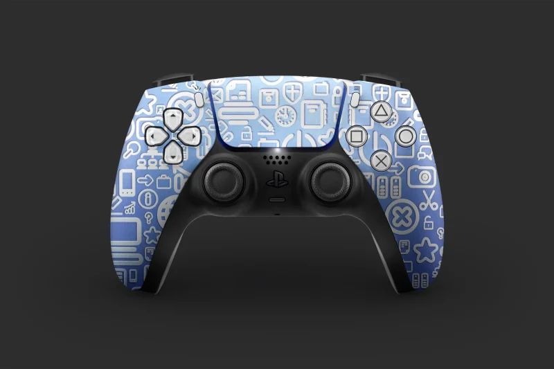 Blue Tech Icons | Ps5 Controller Skins - Image 2