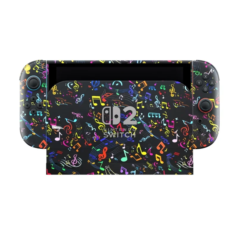 Neon Musical Notes Wrap for Nintendo Switch 2