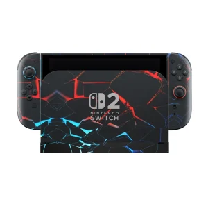 Neon Fracture Premium vinyl skin for Nintendo Switch 2