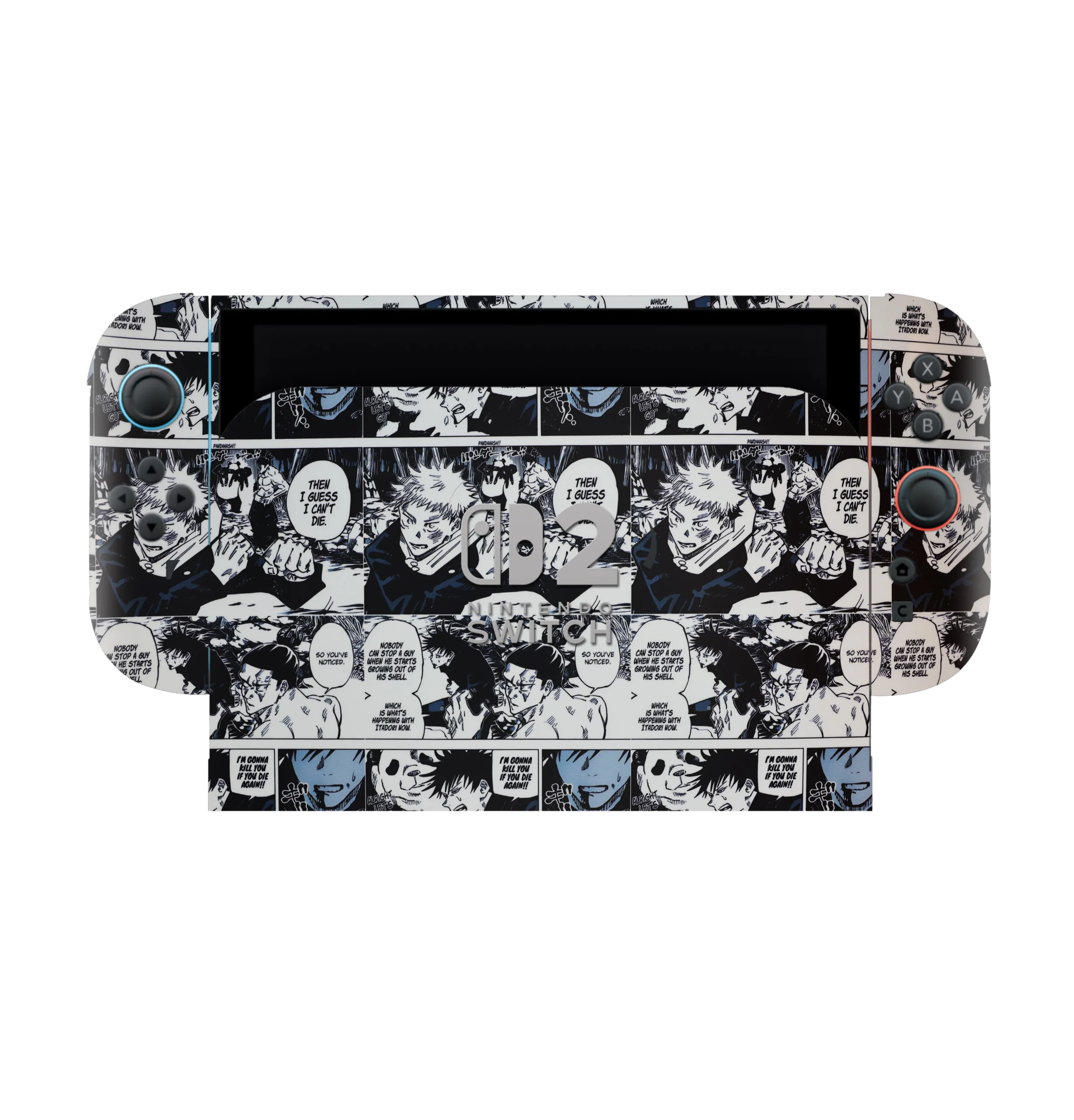 15-scaled-1.webp Black and White Manga Comic Nintendo Switch Skin - Image 1