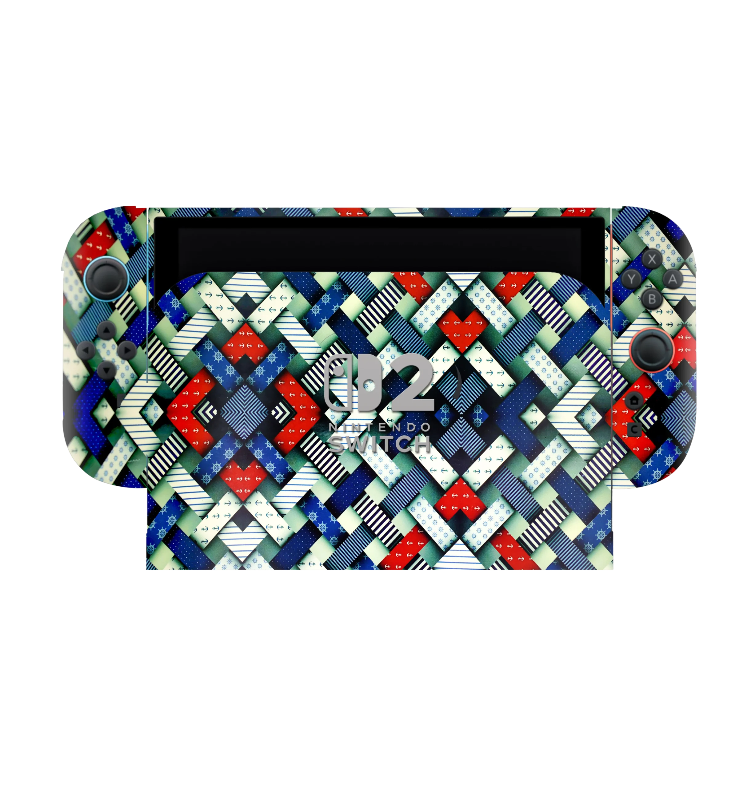 20-scaled-1.webp Nautical Patchwork Weave Skin For Nintendo Switch 2 - Image 1