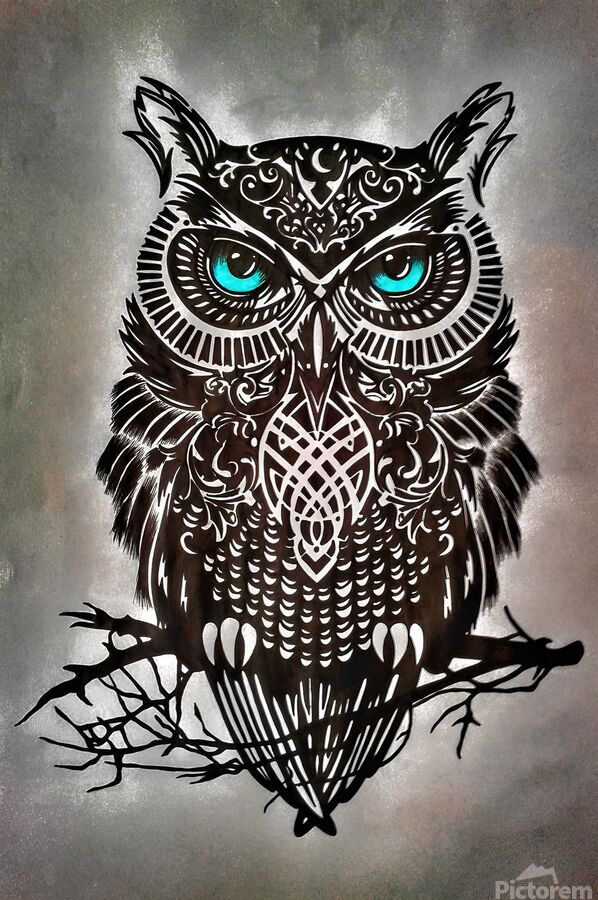 Tribal Print Owl | Embossed Laptop Skin