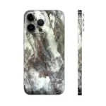 Glossy Dark Gray Marble Phone Skin