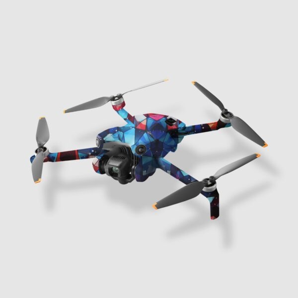 Prismatic Nightfall Skin Wrap for DJI Mini 4 Pro | Colorful Geometric Drone Vinyl Decal