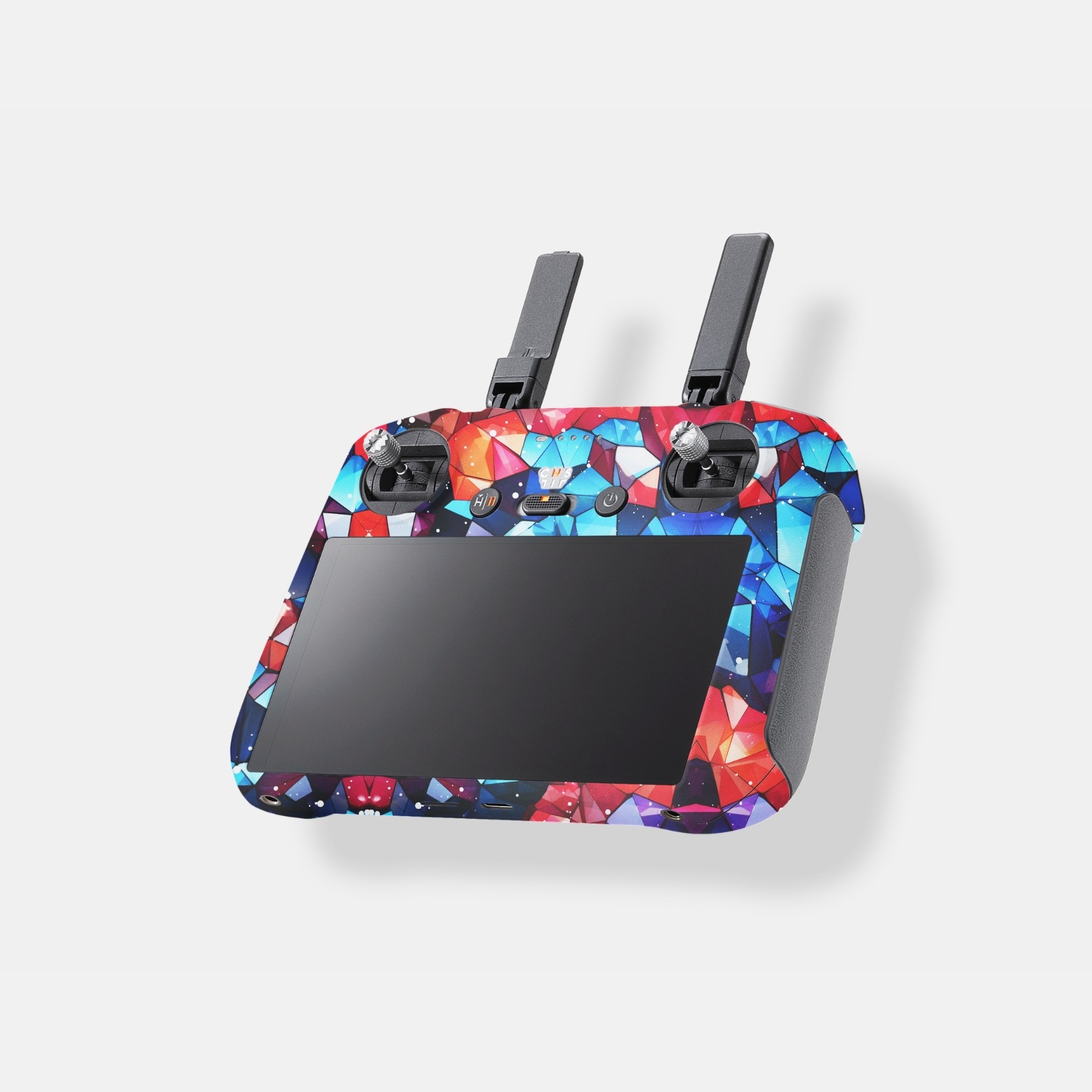 25R remote controller Prismatic Gemburst Skin for DJI RC 2 Controller | Colorful Geometric Drone Remote Wrap - Image 1