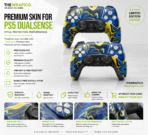Blue Gold Marble Swirl Ps5 Controller Skins - Image 3