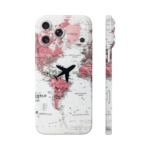 Travel Map Airplane iPhone 17 Series | Premium Embossed Finish