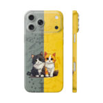Cute Twin Cat Skin Wrap for iPhone 17 Series | Aesthetic Pet Phone Skin