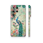 Elegant Peacock Floral Phone Skin Wrap