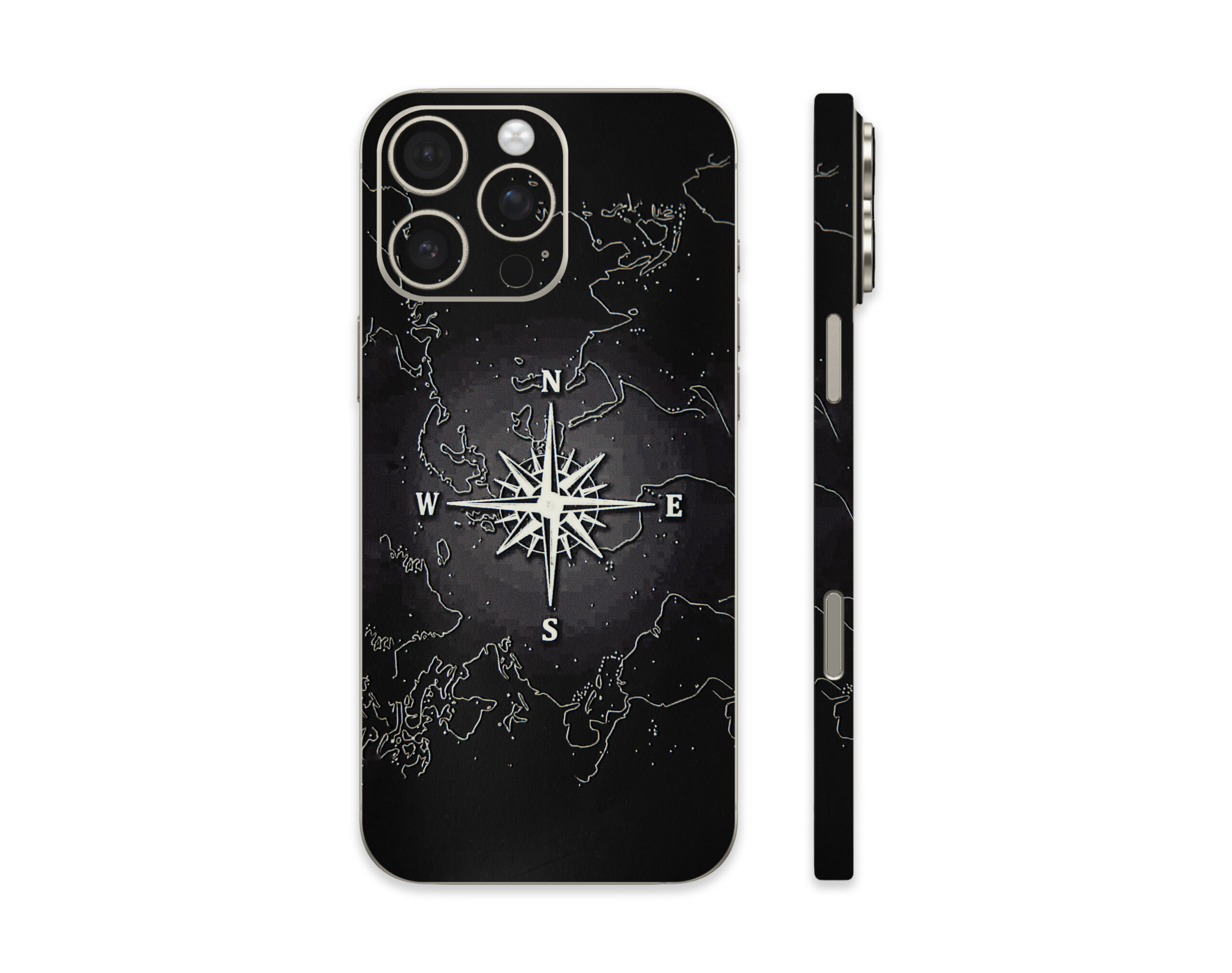 5 Compass World Map iPhone Skin - Image 1