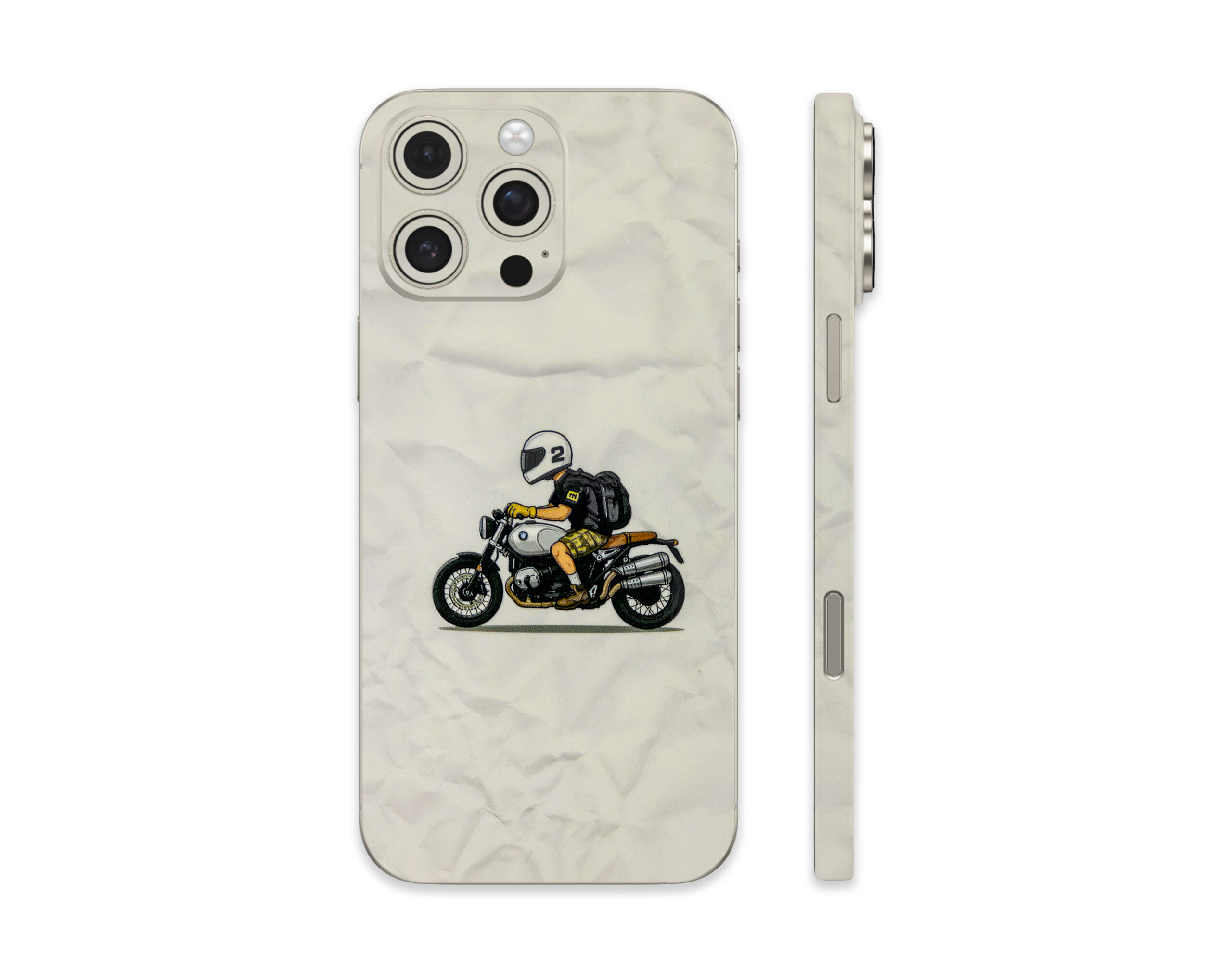8 Nomad Rider – Minimal Biker Aesthetic iPhone Skin Wrap - Image 1