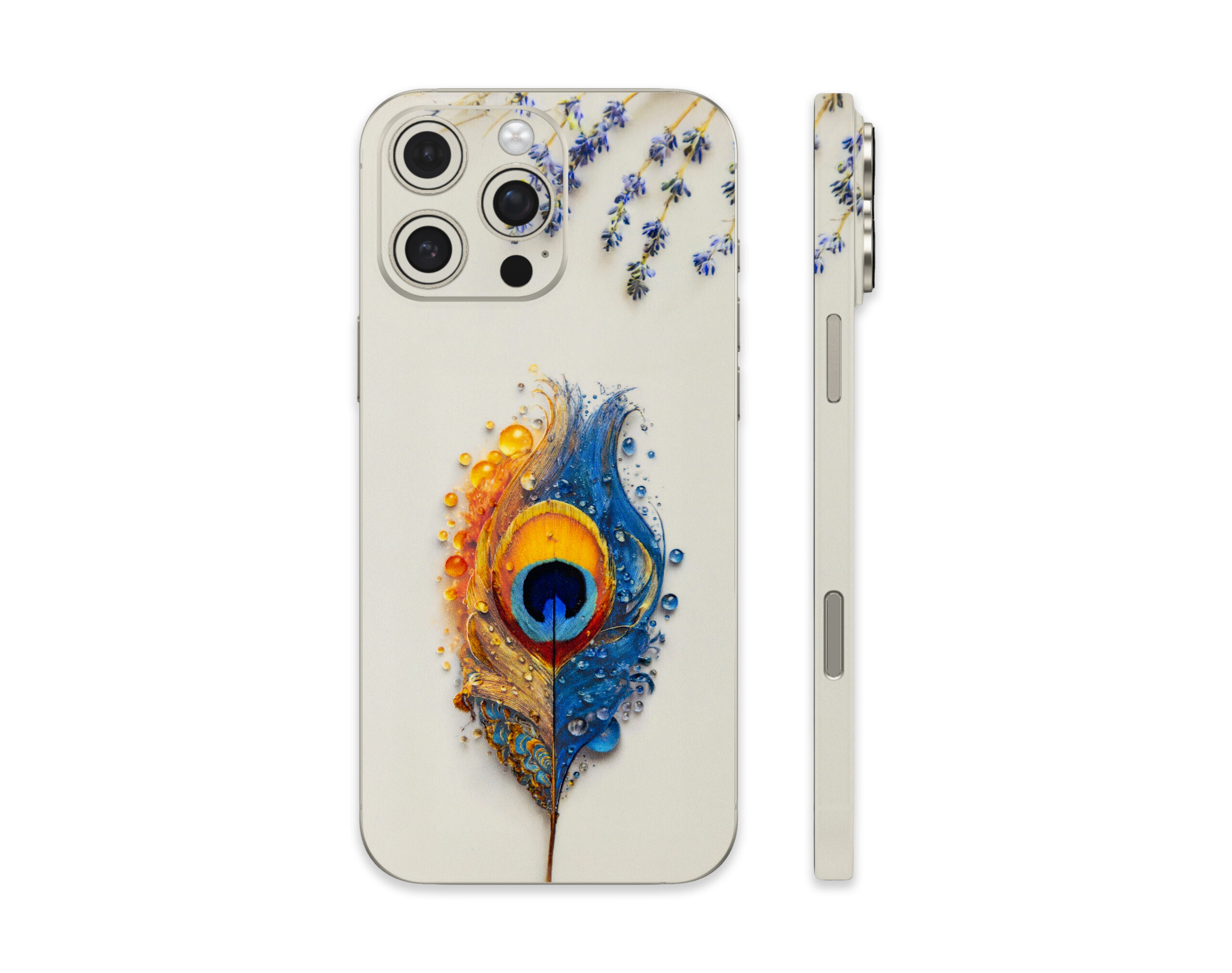 9 Ethereal Feather – Artistic Glow iPhone Skin Wrap - Image 1