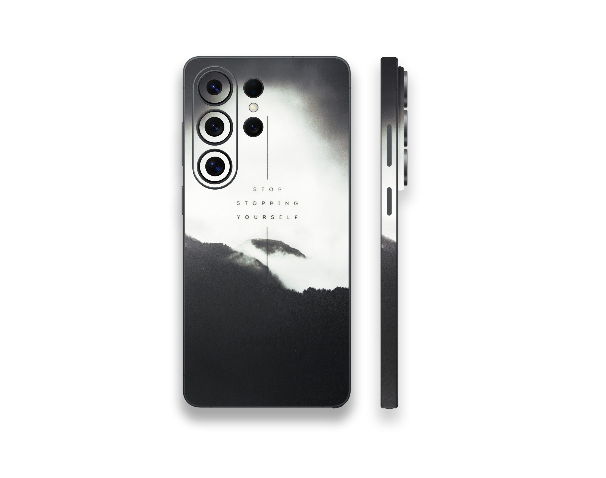 limited3 Minimal Mist Mountain Quote Phone Skin - Image 1