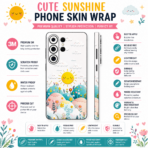 Cute Sunshine Floral Phone Skin Wrap - Image 2
