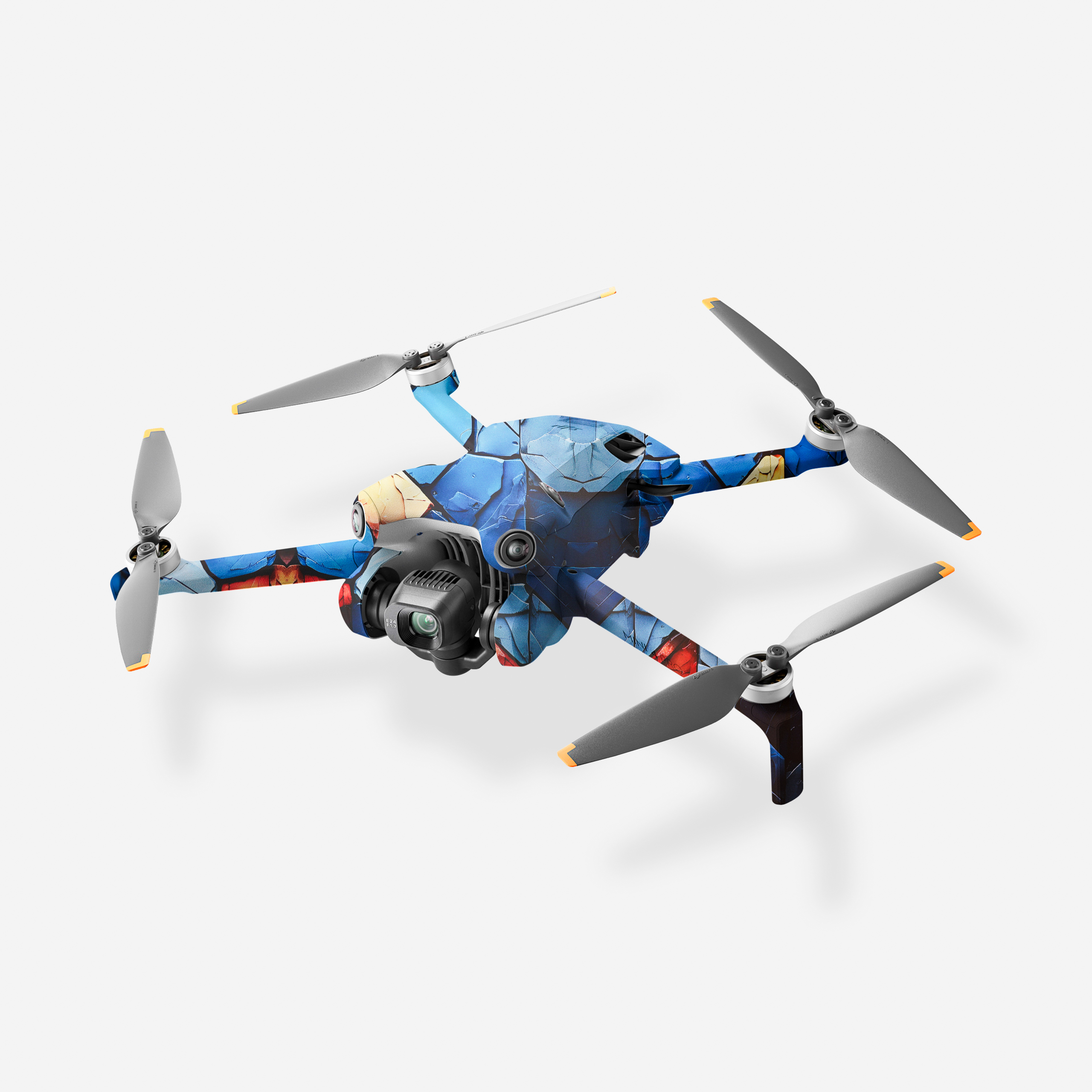 1 Cracked Stone Blue Skin for DJI Mini 4 Pro Drone | Abstract Rock Pattern Vinyl Wrap - Image 1