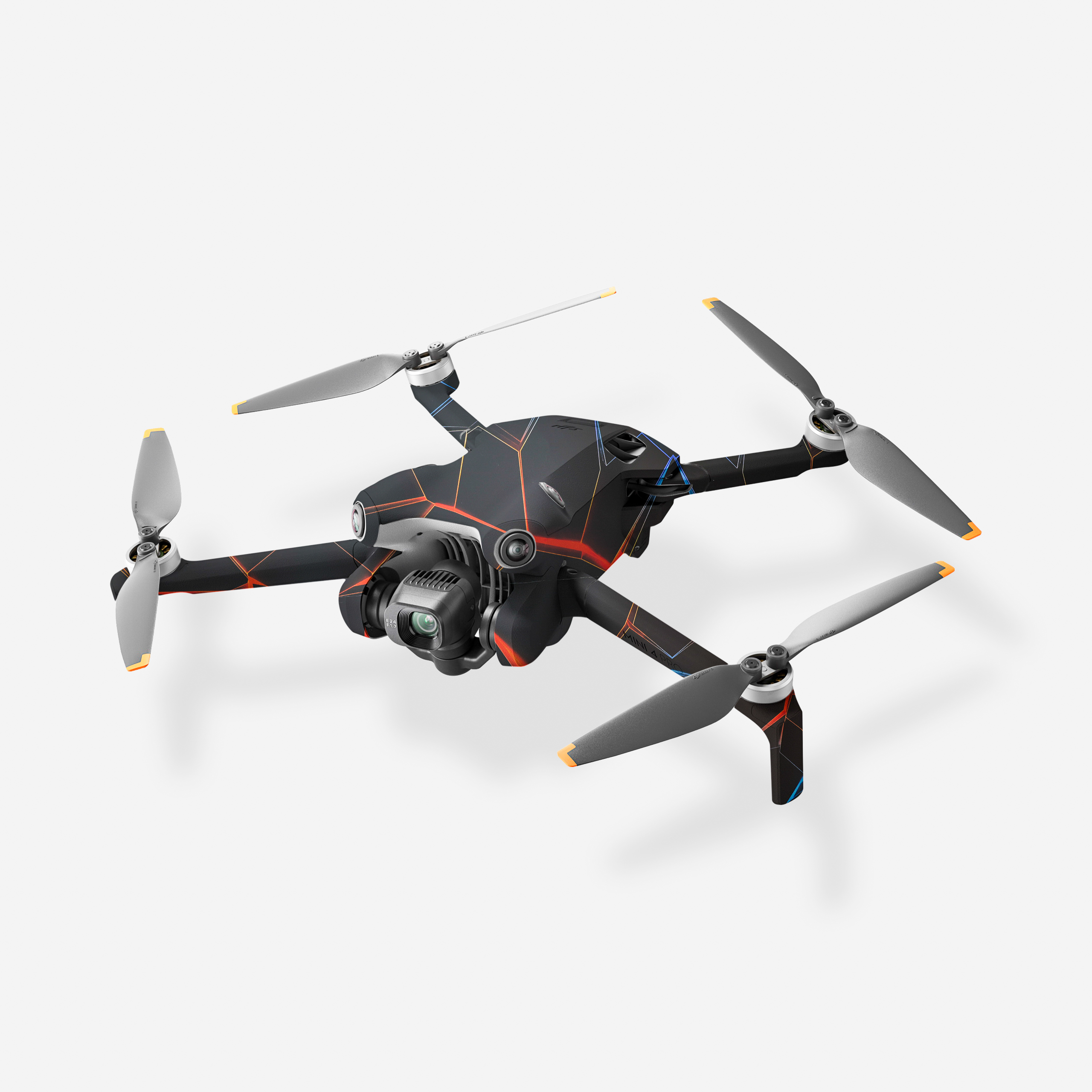 12 DJI Mini 4 Pro Neon Grid Skin Wrap - Image 1