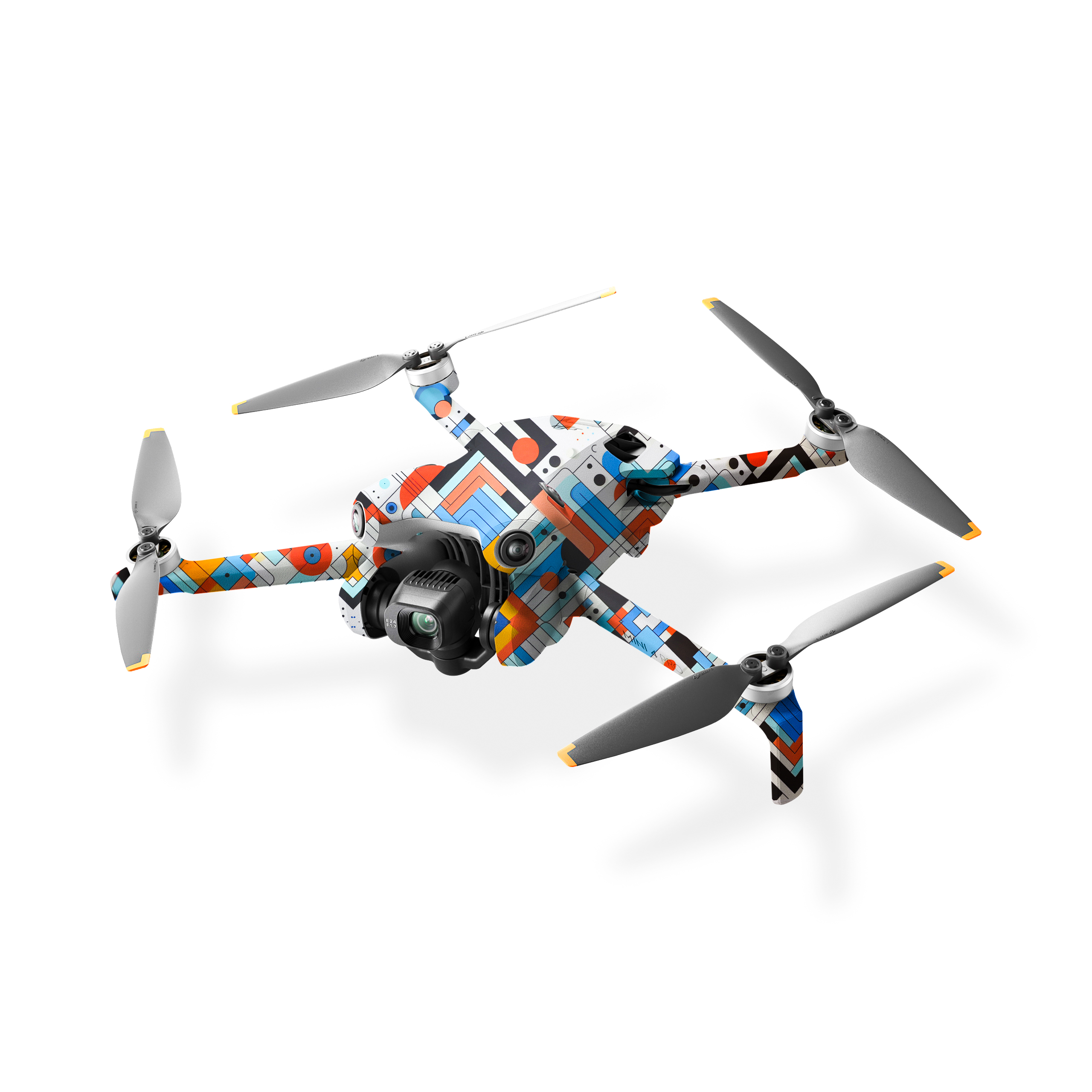 15 Retro Geo Pop Skin for DJI Mini 4 Pro | Colorful Geometric Wrap for DJi Mini 4 Pro - Image 1