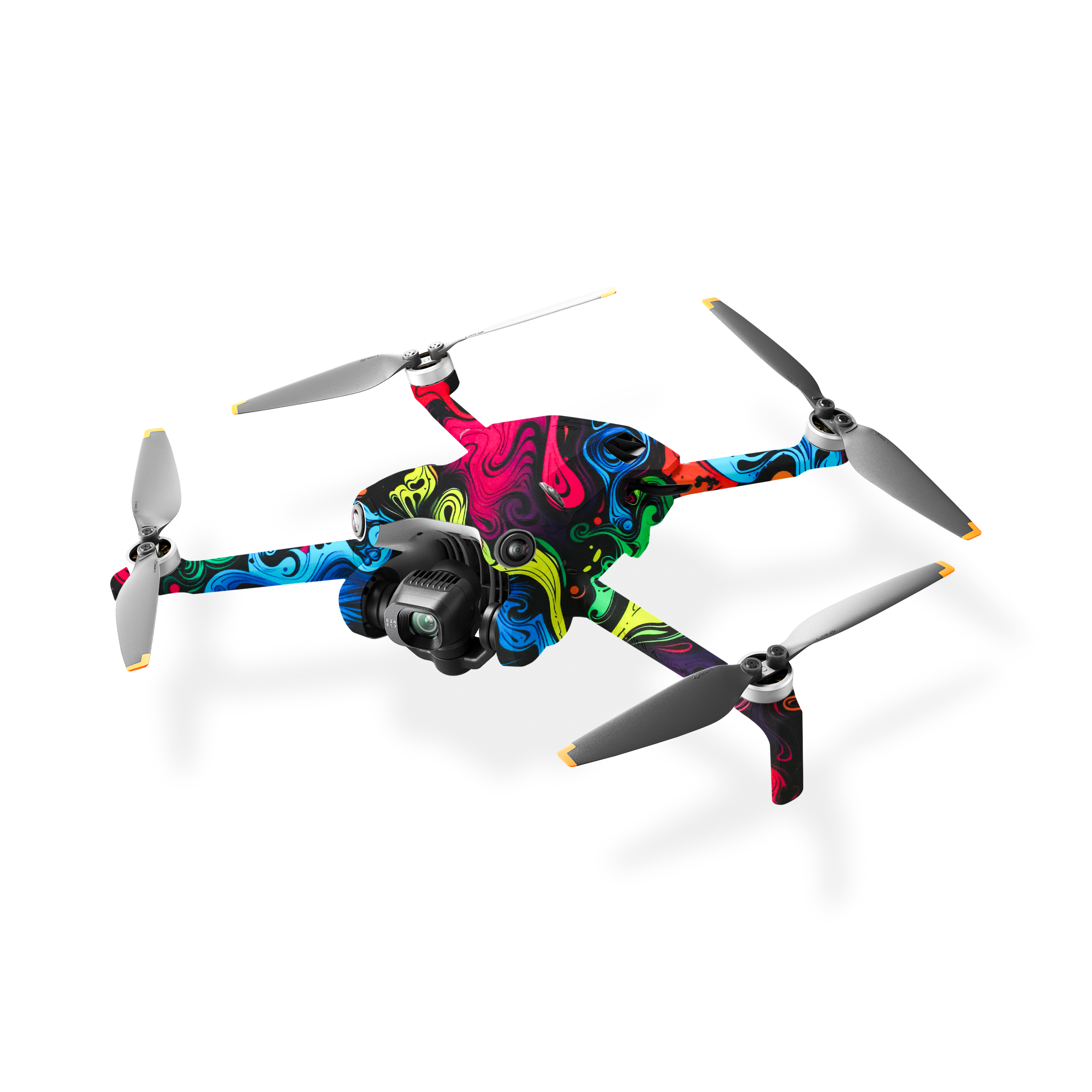 19 DJI Mini 4 Pro Neon Splash Skin Wrap – Premium 3M Vinyl Protective Drone Decal - Image 1