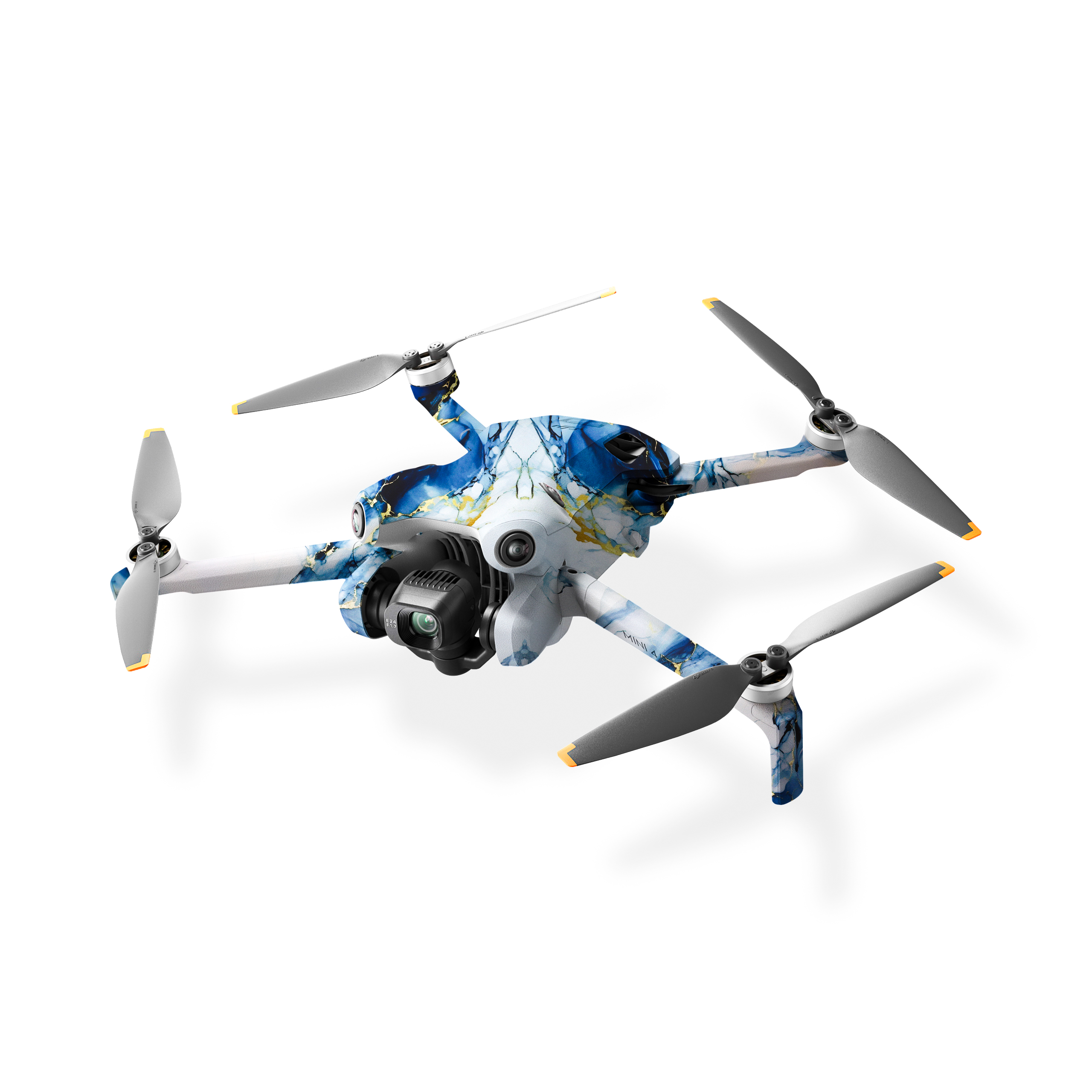 3 DJI Mini 4 Pro Blue Marble Skin Wrap – Premium Luxury Vinyl Decal - Image 1