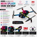 DJI Mini 4 Pro Neon Splash Skin Wrap – Premium 3M Vinyl Protective Drone Decal - Image 2