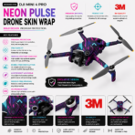 DJI Mini 4 Pro Neon Pulse Skin Wrap – Premium 3M Vinyl Protective Drone Decal - Image 2