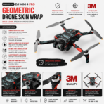 DJI Mini 4 Pro Geometric Shadow Skin Wrap – Premium 3M Vinyl Protective Drone Decal - Image 2