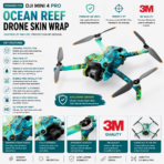 DJI Mini 4 Pro Ocean Reef Skin Wrap - Image 2