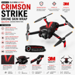 DJI Mini 4 Pro Crimson Strike Skin Wrap - Image 2