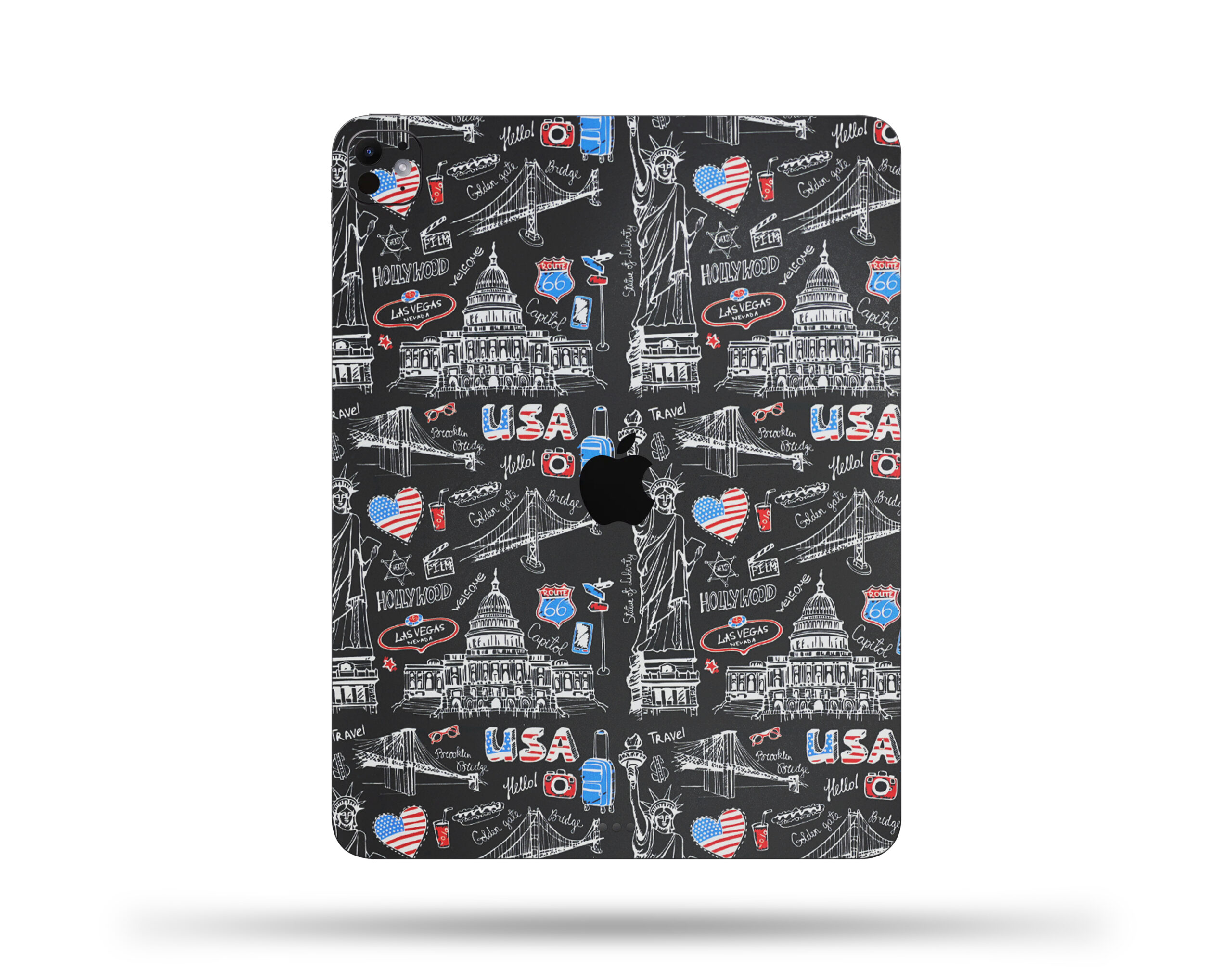10 USA Travel Doodle iPad Skin | Premium 3M Vinyl Bubble-Free Decal - Image 1