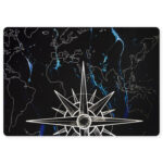 Midnight World Map Compass Transparent Laptop Skin