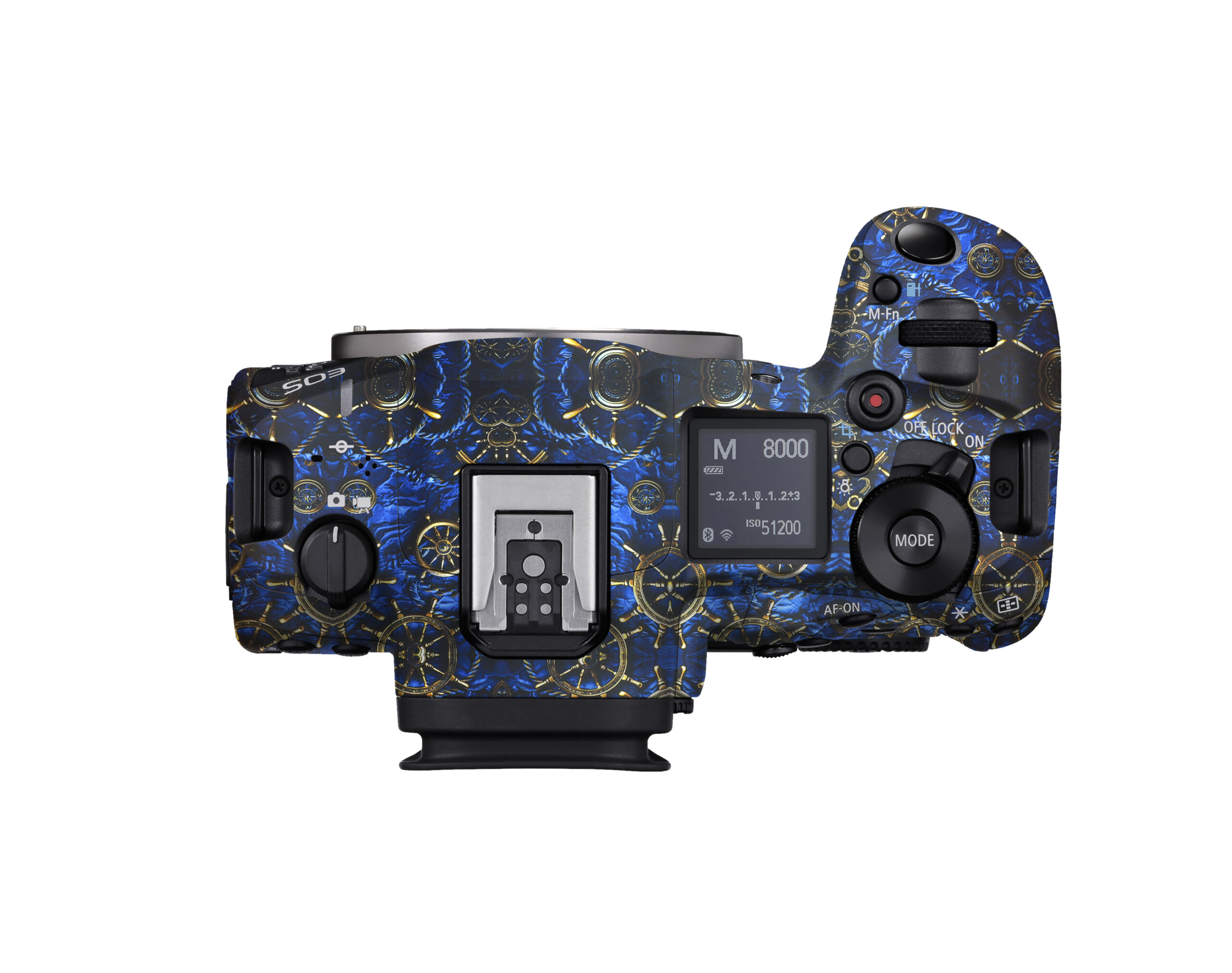 EOS R5 Mark II Body Top copy Royal Nautical Compass Camera Skin Wrap - Image 1