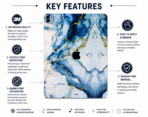 Blue Marble Gold Vein iPad Skin - Image 2