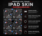 USA Travel Doodle iPad Skin | Premium 3M Vinyl Bubble-Free Decal - Image 2