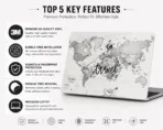 Travel World Map MacBook Skin | Vintage Map Vinyl Wrap - Image 2