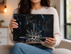Midnight World Map Compass Transparent Laptop Skin - Image 2