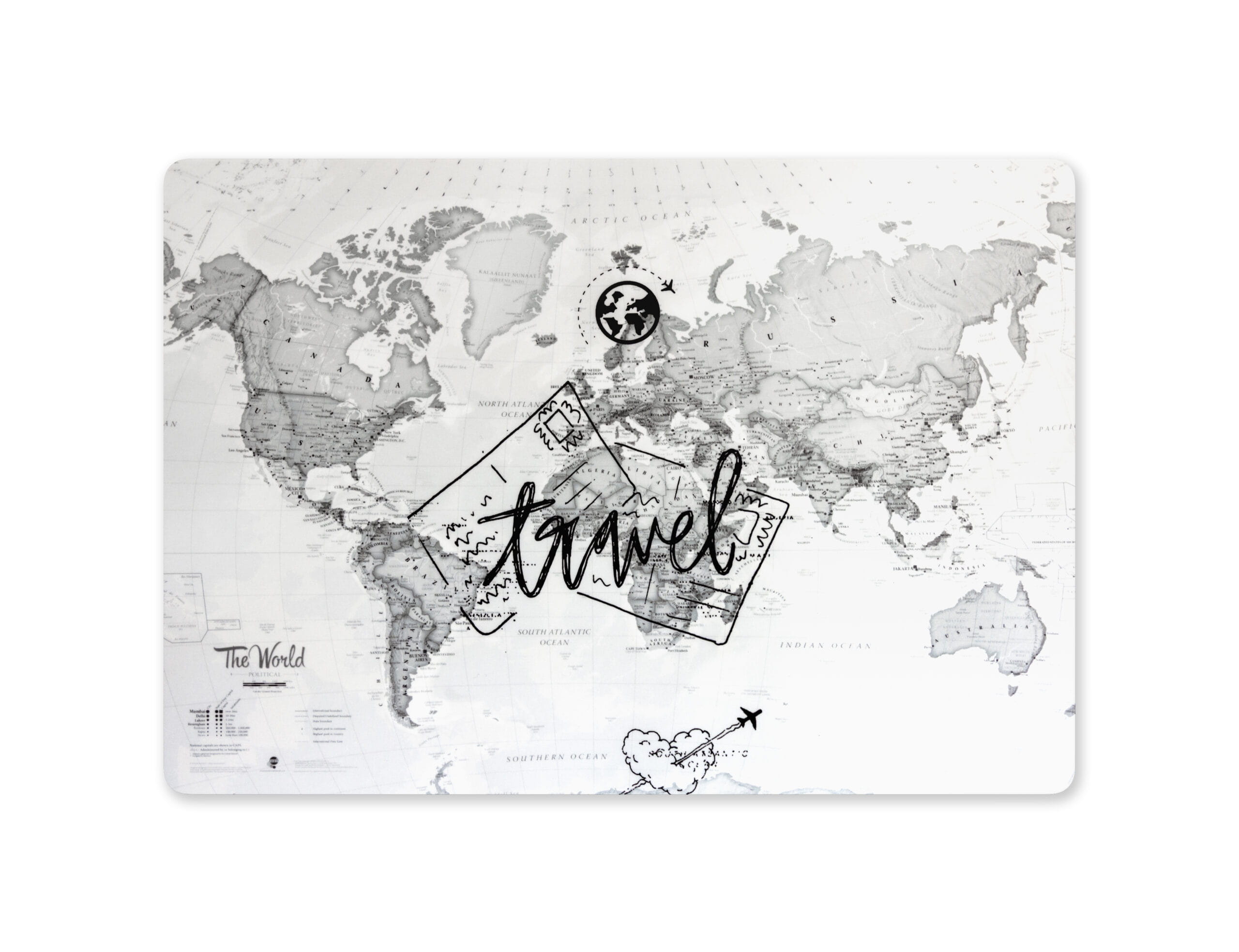 trv Travel World Map MacBook Skin | Vintage Map Vinyl Wrap - Image 1