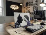 Masked Hero vs Clown Villain MacBook Skin | Comic Style Vinyl Wrap - Image 2