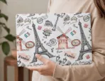 Paris Travel MacBook Skin | Eiffel Tower & French Café Vinyl Wrap - Image 3