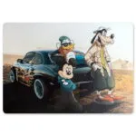 Cartoon Road Trip MacBook Skin | Retro Car Laptop Vinyl Wrap