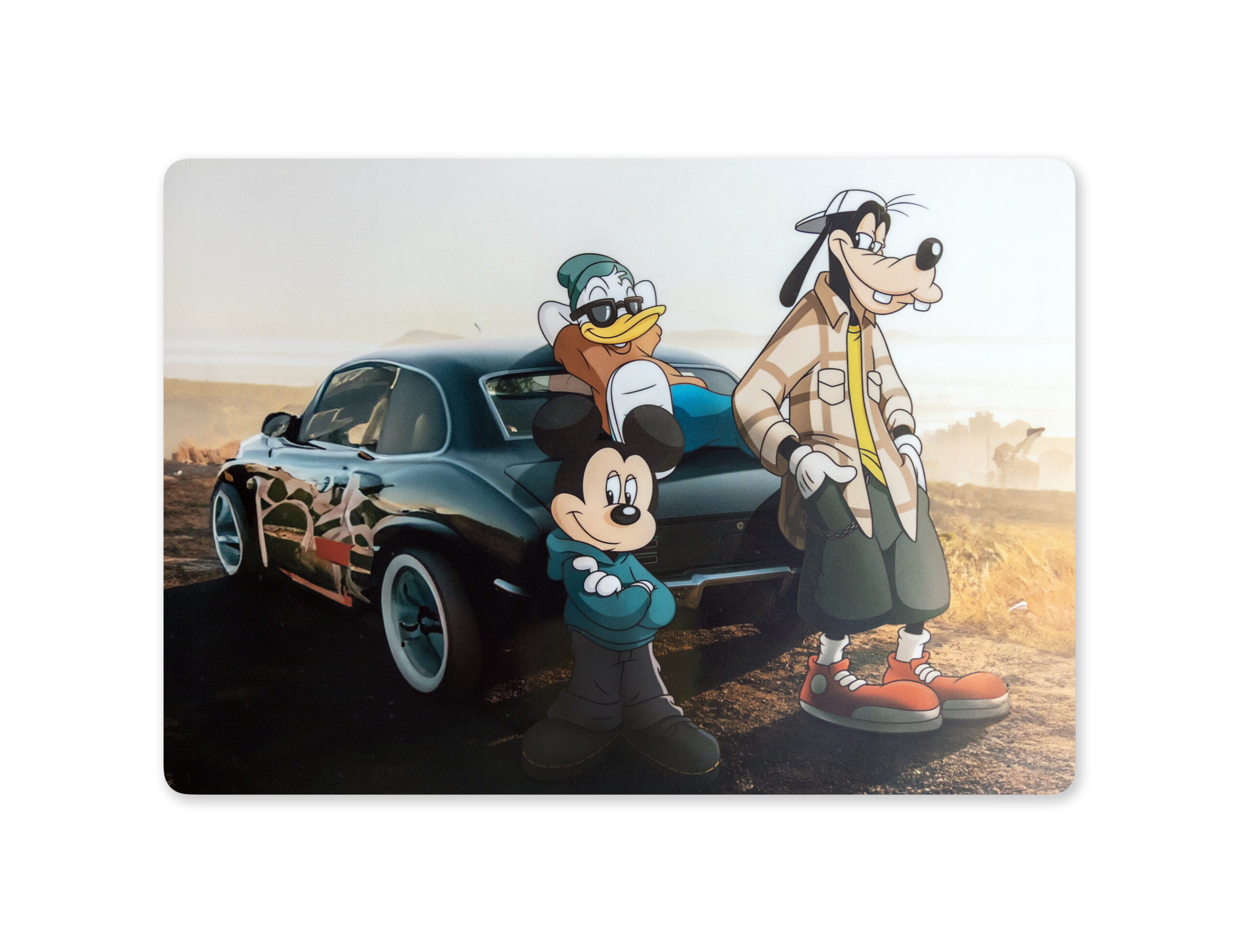 mic Cartoon Road Trip MacBook Skin | Retro Car Laptop Vinyl Wrap - Image 1