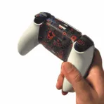 CyberGrid – Black & Red Geometric PS5 Controller Skin - Image 3