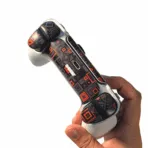 CyberGrid – Black & Red Geometric PS5 Controller Skin - Image 2