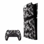 Black & White Halftone Camo PS5 Console & Controller Skin Wrap
