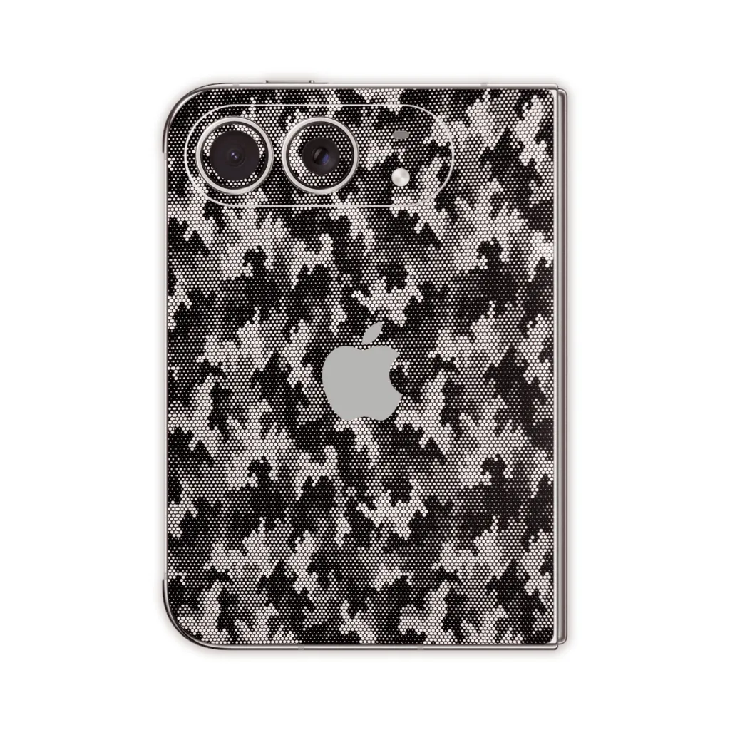 iPhone Duo Skin – Black & White Digital Dot Matrix Camo